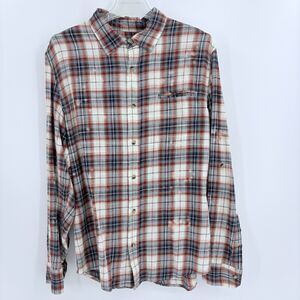 Buffalo Simbio Button Up Down Flannel Shirt Mens Large Distressed Plaid Grunge